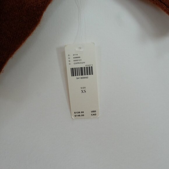 New ANTHROPOLOGIE Goldie Crew Neck Cashmere Sweater XS Copper Rust - Picture 5 of 7